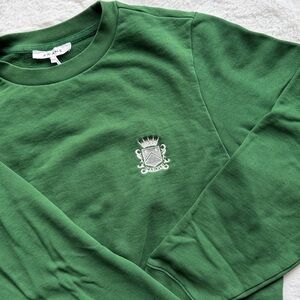 FRAME Denim Carlyle Hotel Cotton Crew Sweatshirt Green size M